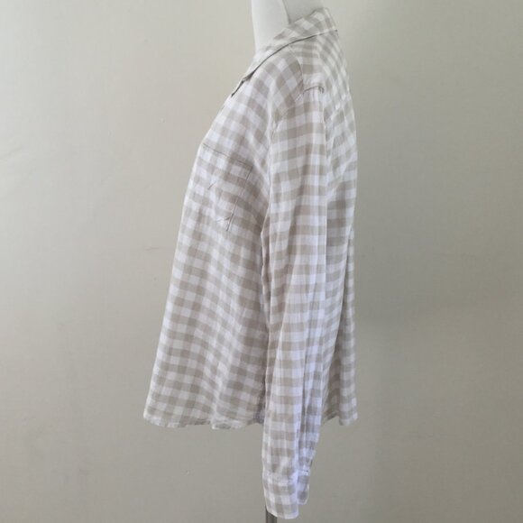 Garnet Hill Linen Checkered Shirt 12 - Picture 4 of 10